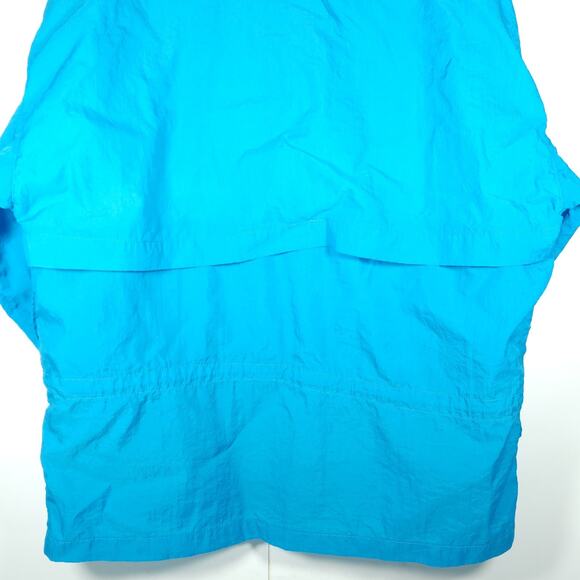 Reebok Men's VTG Medium Blue 1/4 Zip Nylon Hooded Windbreaker Pullover Jacket - Picture 7 of 9